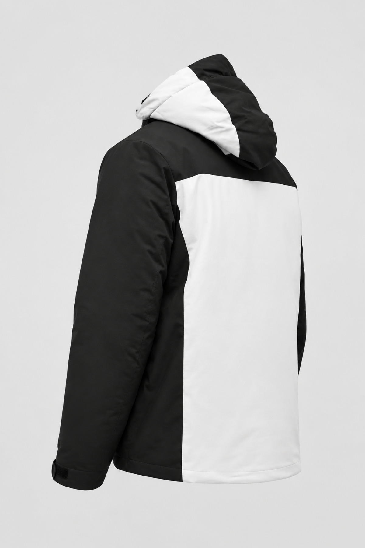 کاپشن روزمره مردانه مشکی و سفید XN-8172 با کلاهدار