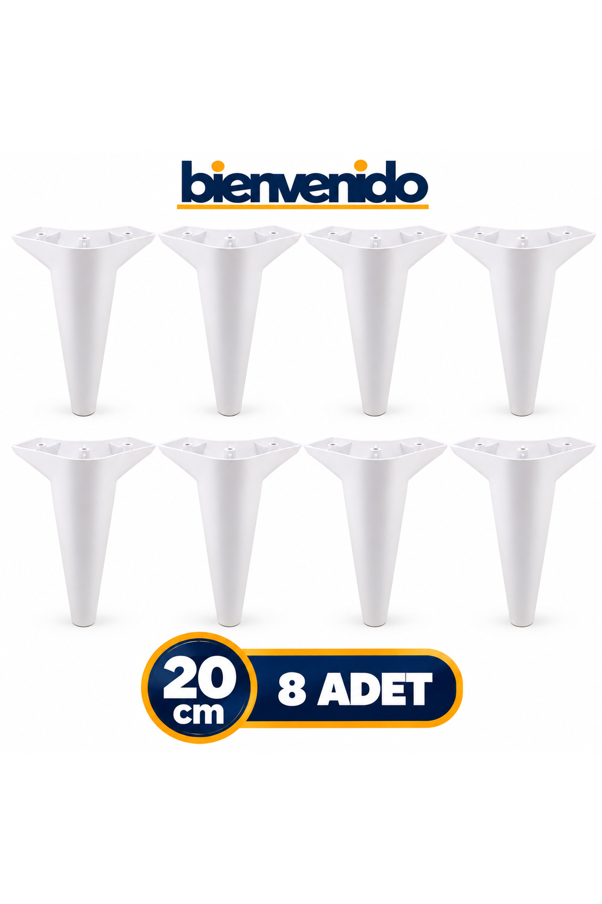Aspen Lüks Mobilya Kanepe Koltuk Tv Ünitesi Konsol Yükseltici Ayağı Ayakları 20 Cm Beyaz Ayak 8 Adet ASP-20-BEY-1, one size