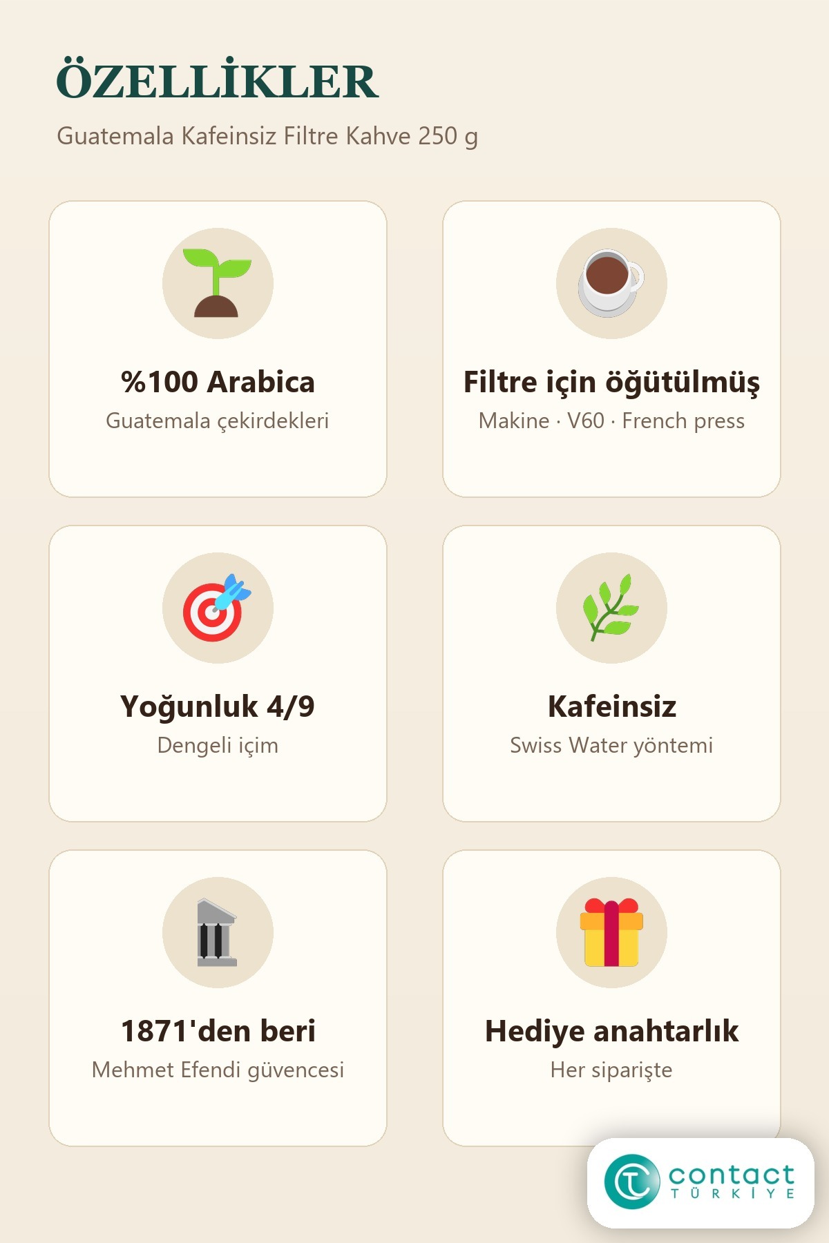 Kurukahveci قهوه فیلتر کافئین‌زدایی شده گواتمالا ۲۵۰ گرم x ۲ عدد