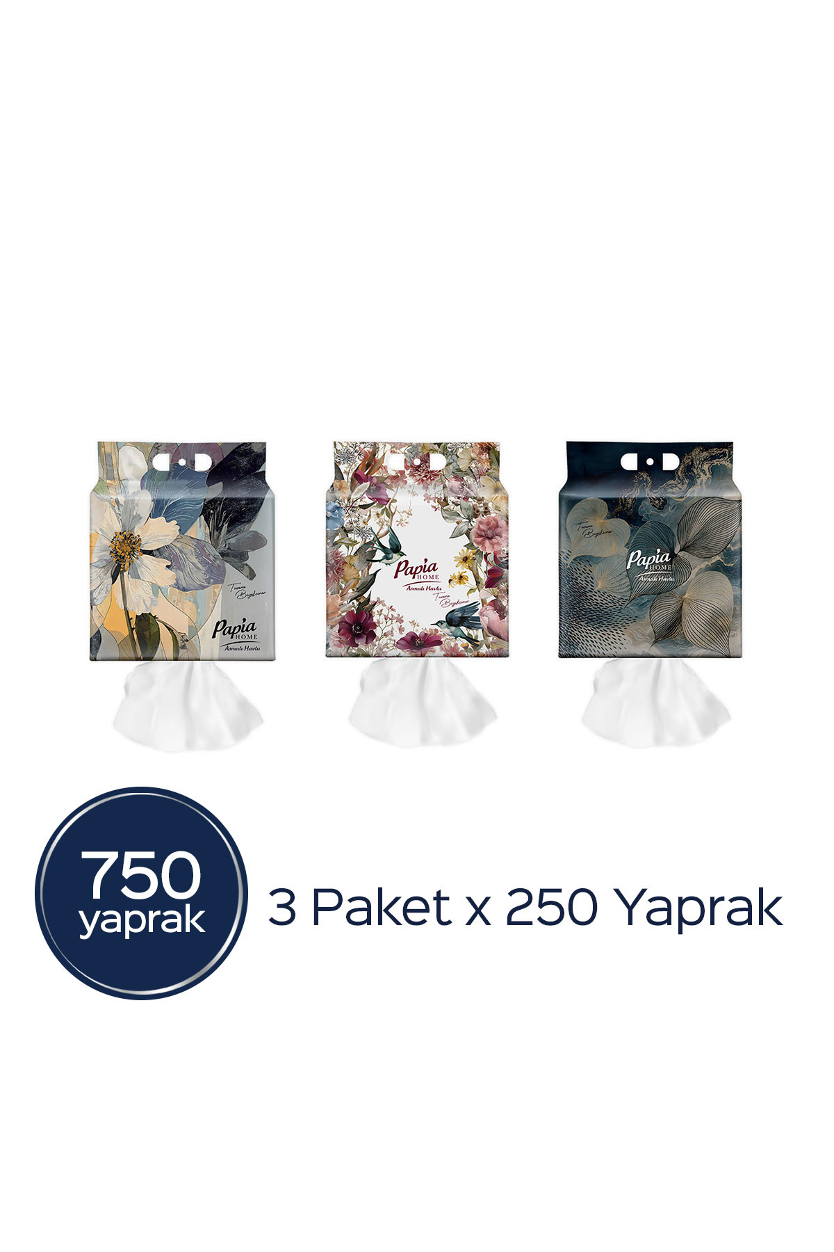 Papia Home Asmalı Havlu 750 Yaprak (3 Paketx250 Yaprak)