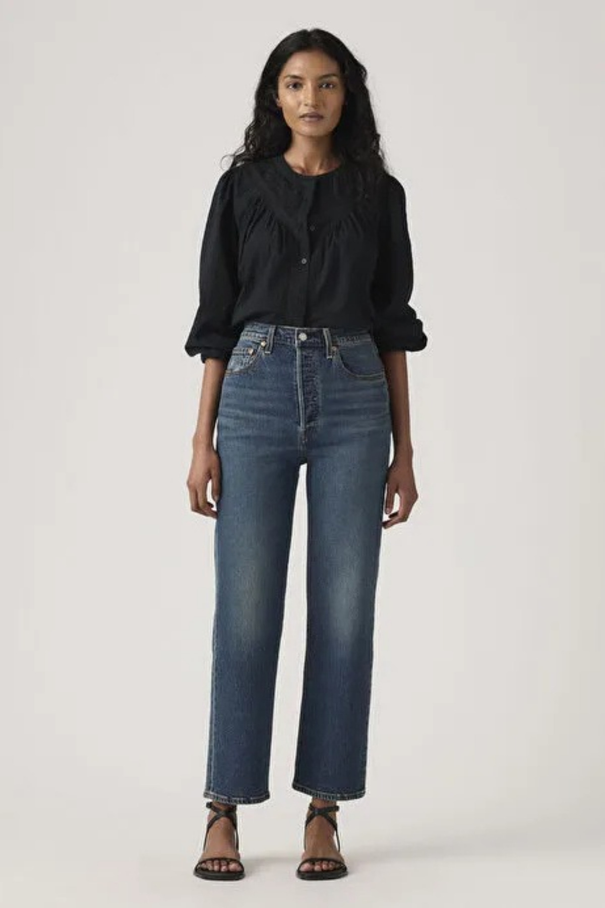 شلوار جین زنانه Ribcage Straight Ankle Analyze This Ltw Dark Indigo