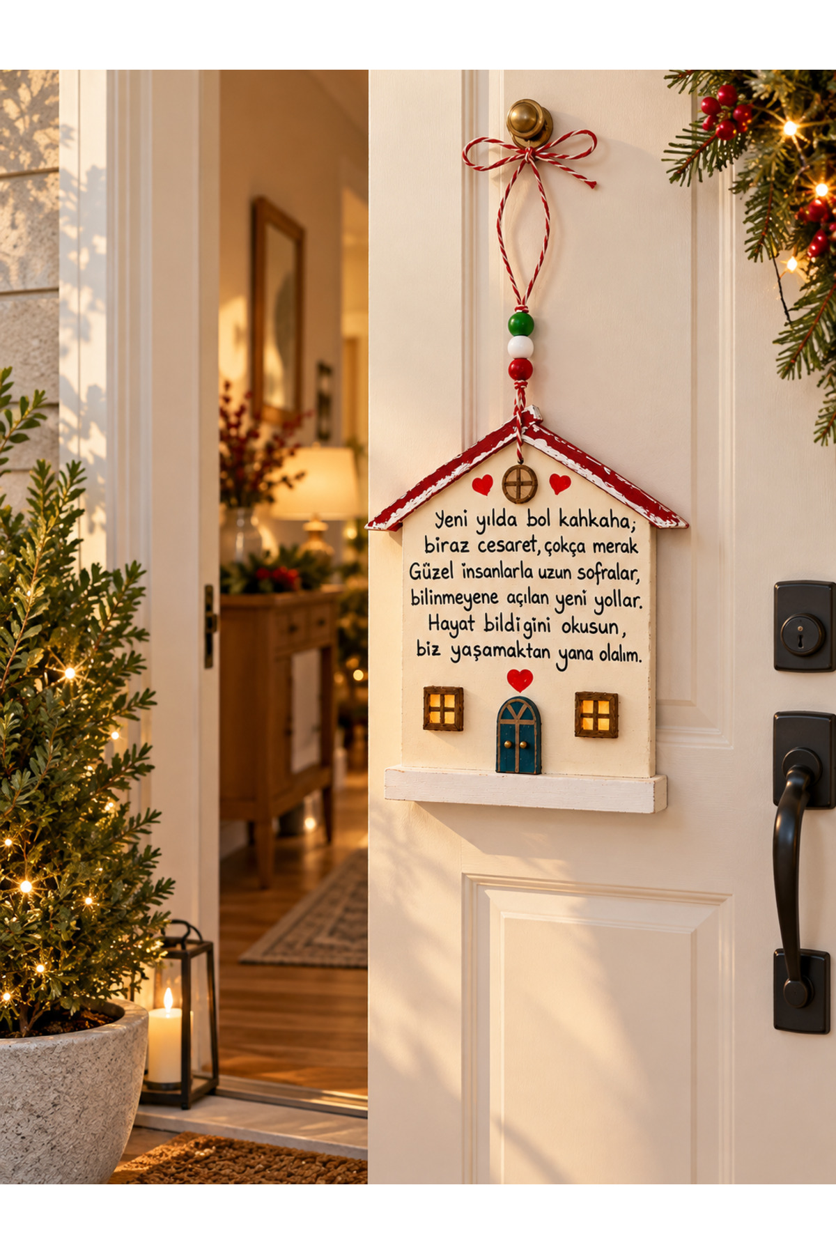 ELSA Yeni Yıl Dileği – Ahşap Kapı Süsü 🎄 - Fiyatı