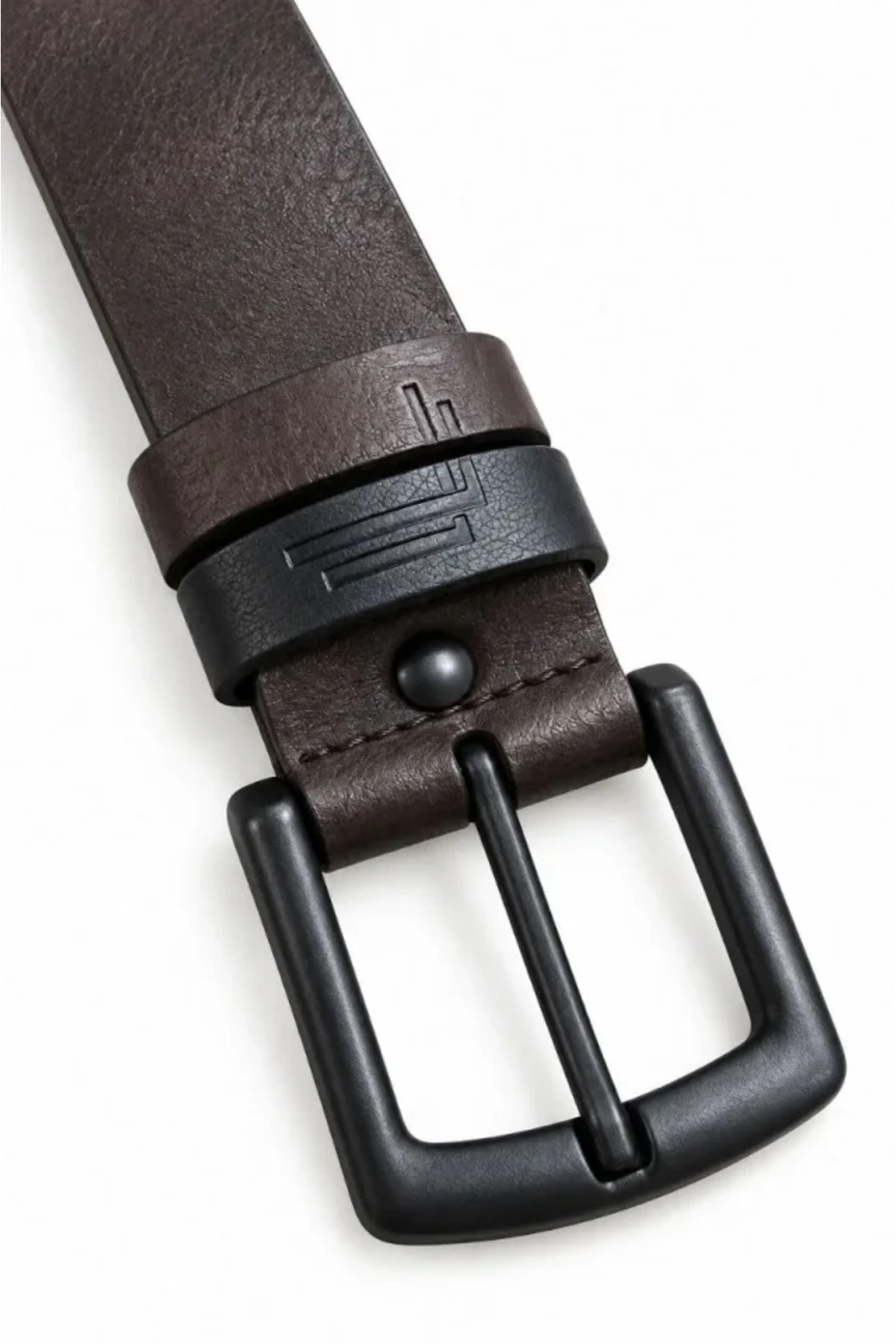 Erkek Koyu Kahverengi 4 Cm Çift Biritli Metal Tokalı Kot Ve Kumaş Pantolon Kemeri