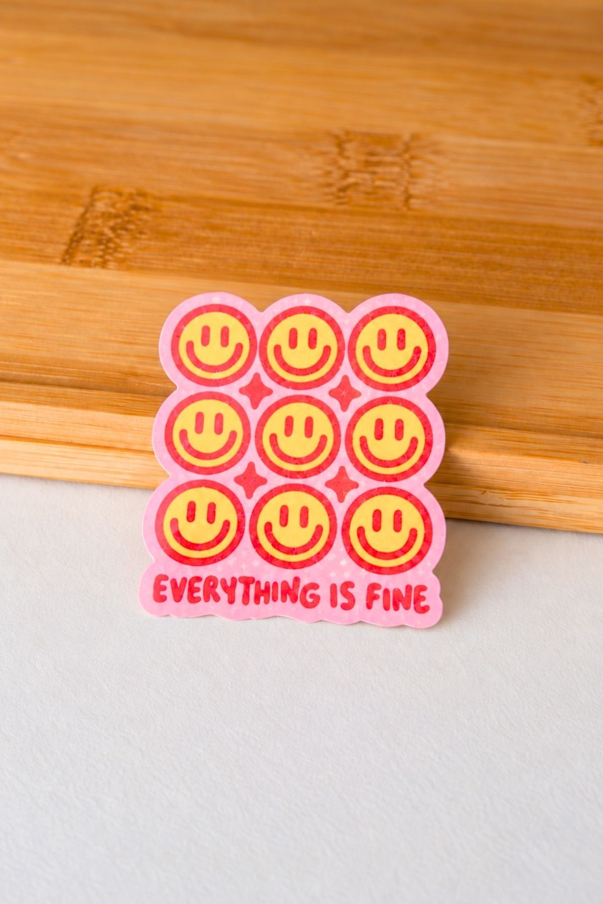 Hologram Efektli Laminasyonlu Tekli Sticker, Smile Etiket, Çok Amaçlı, Su Geçirmez ve Çizilmeye Dayanıklı Sticker
