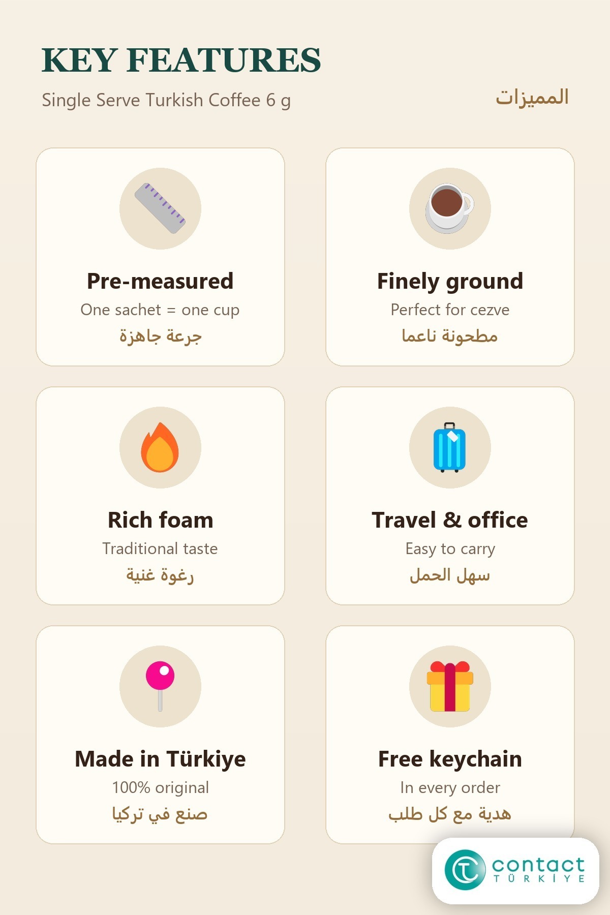 قهوه ترک یک نفره Kurukahveci 6 گرم x 6 بسته