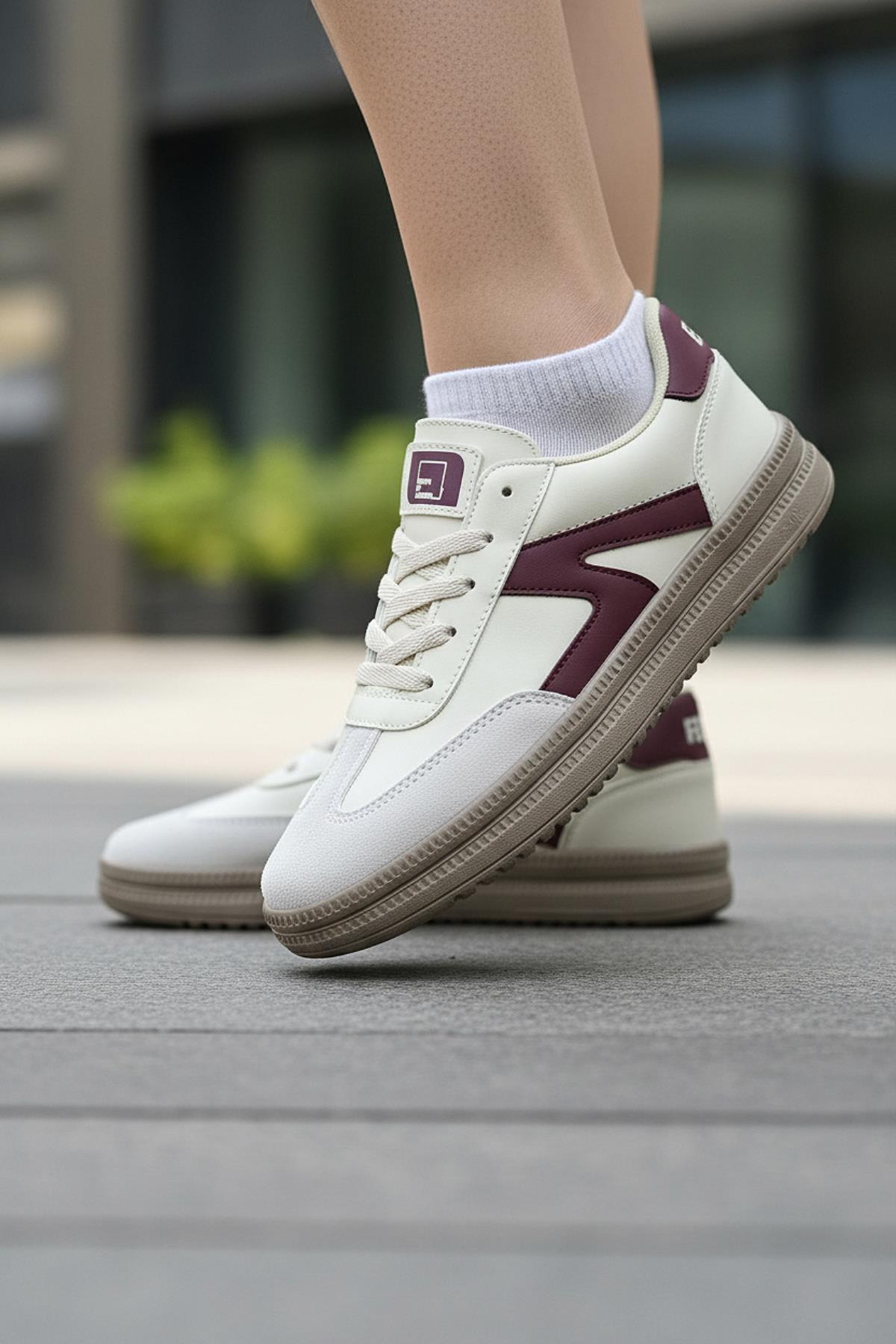 ISPARTALILAR 510 Hazır Taban Unisex Spor Ayakkabı Bağcıklı Rahat Sneaker Erkek Kadın Spor Ayakkabı — بژ T3972