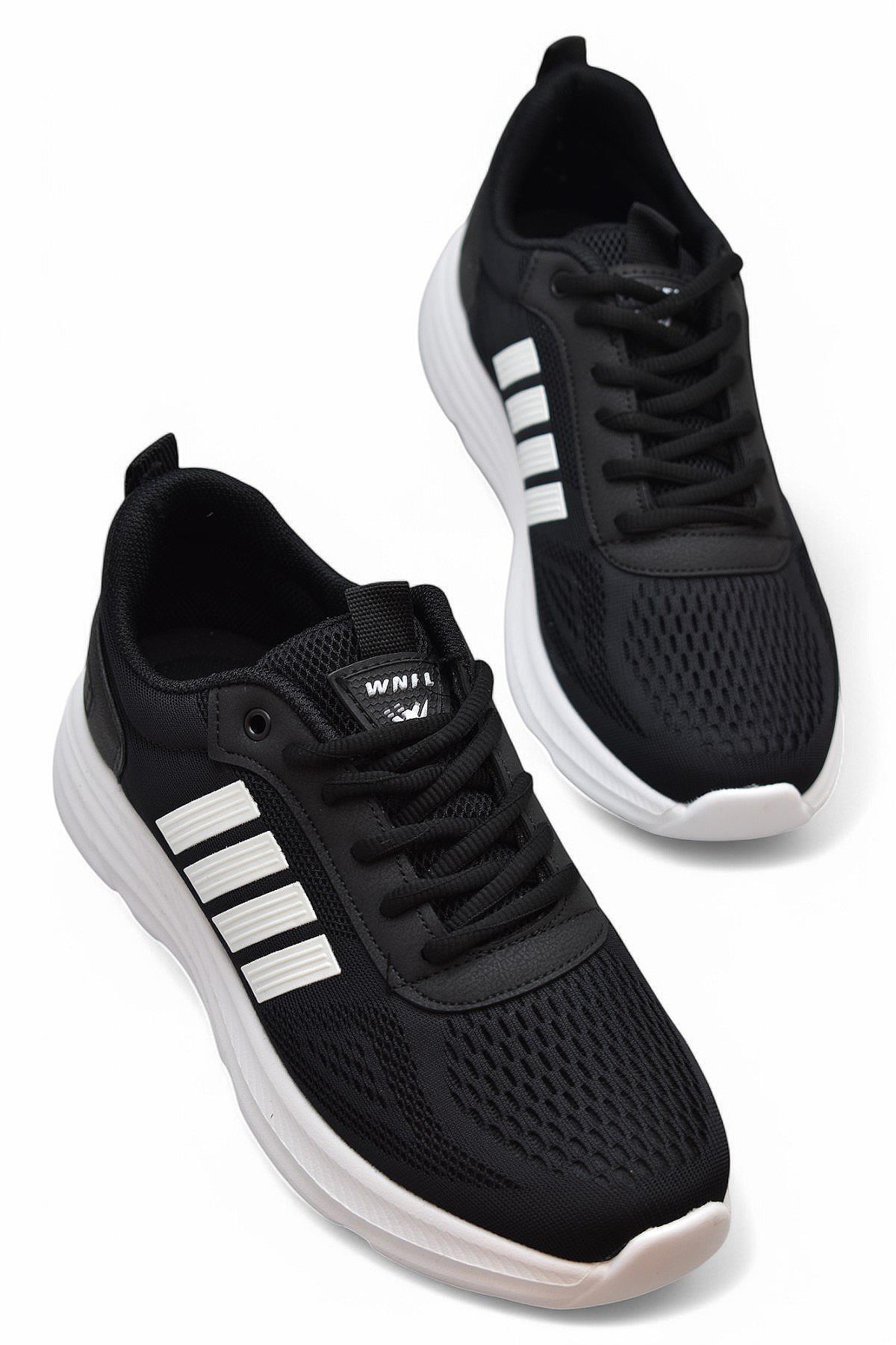 4310-1 Tam Ortopedik Taban Unisex Spor Ayakkabı Yazlık Hafif Eva Taban Günlük Spor Ayakkabı — مشکی T3734 — تصویر 2 از 6