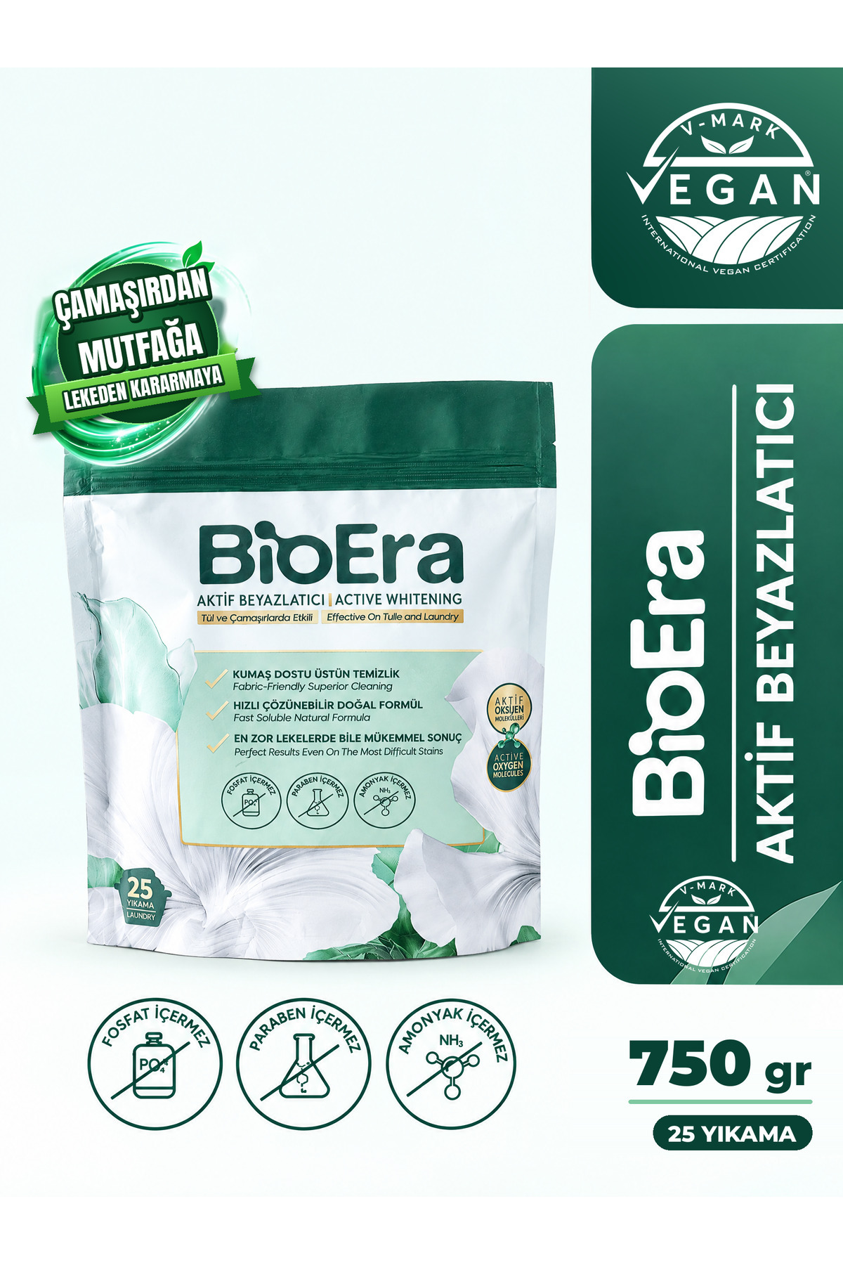 BioEra Aktif Oksijenli Güçlü Etkili Beyazlatıcı Toz Çamaşır Sodası Leke ve Grileşme Karşıtı 750g