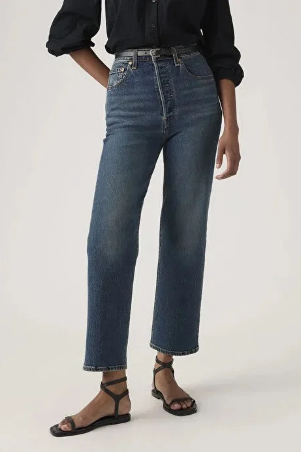 شلوار جین زنانه Ribcage Straight Ankle Analyze This Ltw Dark Indigo