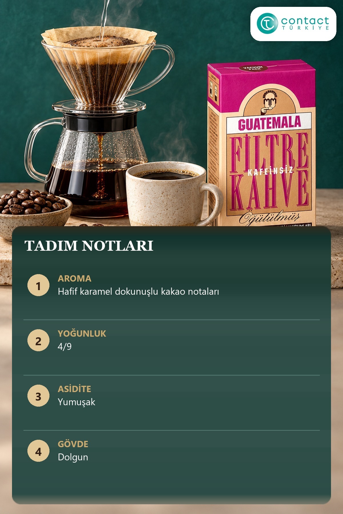 Kurukahveci قهوه فیلتر کافئین‌زدایی شده گواتمالا ۲۵۰ گرم x ۲ عدد
