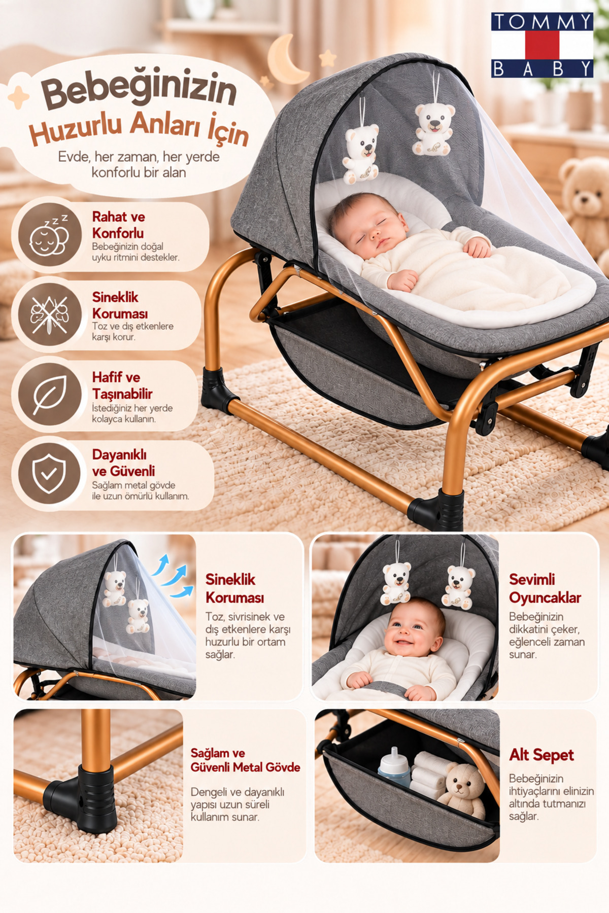 Tommybaby Ana Dizi Ana Kucağı Beşik
