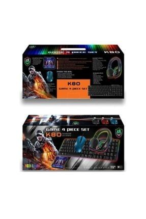 Gaming Set Oyuncu Seti K80 Kr Game 4 Pıece Set Oyuncu Set Klavye+ Mouse+ Kulaklık+mouse Pad kcm86713565