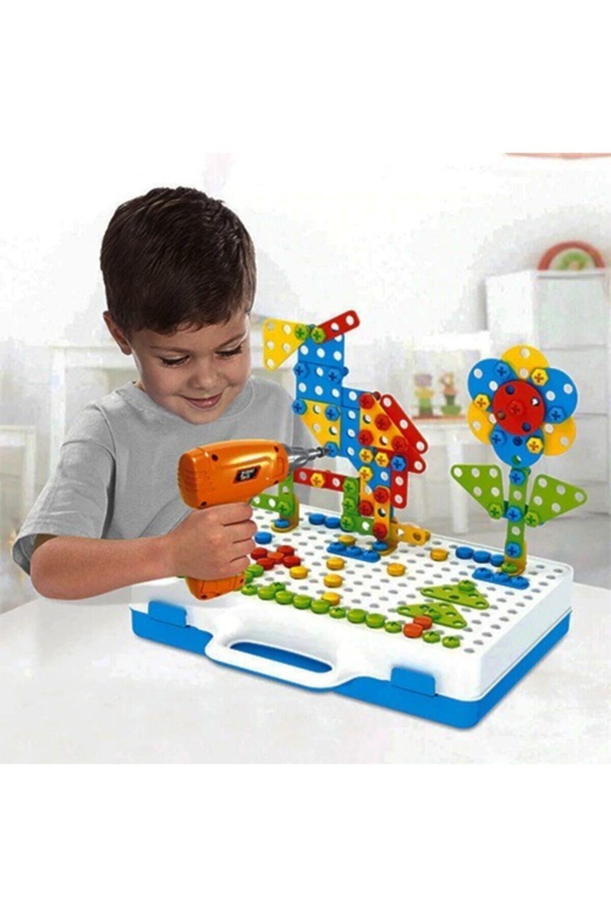 jetlegelsin Matkaplı Vidalama Ve 3d Yaratıcı Mozaik Puzzle 340 Parça Creative Portable Box Yapı Lego Oyunu
