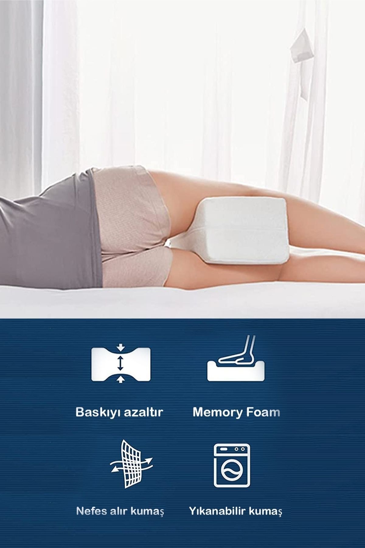 Auracar Ortopedik Bacak Arası Yastık Hamile Yastığı Destek Minderi Destekleyici Visco Yastık fotoğrafı 2 (önizleme)