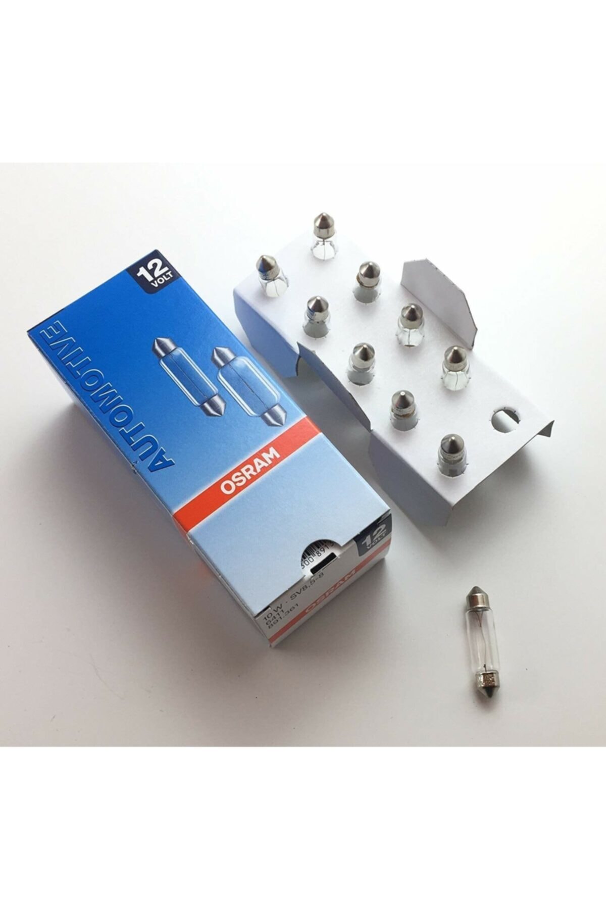 Genel Markalar 12v 10w 41mm Sofit Tavan Plaka Ampulü 10 Adet Orjinal Osram 6411