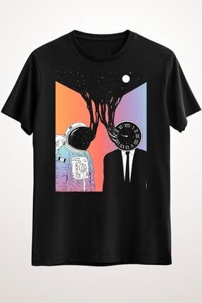 Erkek Siyah A Portrait Of Space And Time (a Study Of Existence) Classic T-shirt GR1053