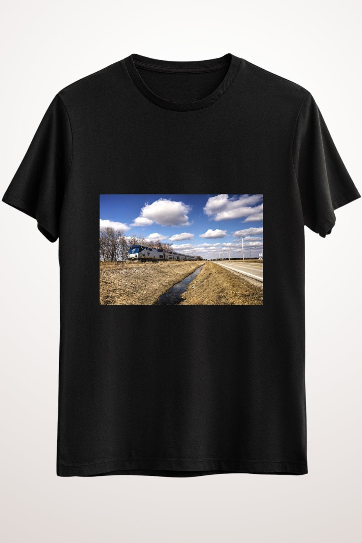 GreenMint-Men's Black Amtrak 66 Classic T-shirt 1