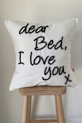 Dear Bed I Love You Punch Kırlent Yastık Kılıfı 45*45 Cm dearbed