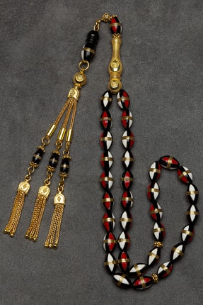 OTTOTESBİH Erkek Hediyelik Gümüş Püsküllü 7.5x11.5mm Arpa Kesim Işlemeli Kuka...