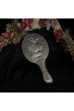 925 Ayar Gümüş El Yapımı Hediyelik Semazen Desenli Bayan El,çanta Aynası OG-GUBA1002
