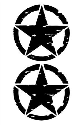 2 Adet Army Star, Askeri Yıldız Off Road Sticker Siyah 15 Cm 795258220156