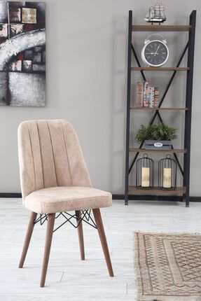 Me Serisi 1 Adet Sandalye Mutfak Sandalyesi Yemek Odası Sandalyesi - Açık Cappucino M01