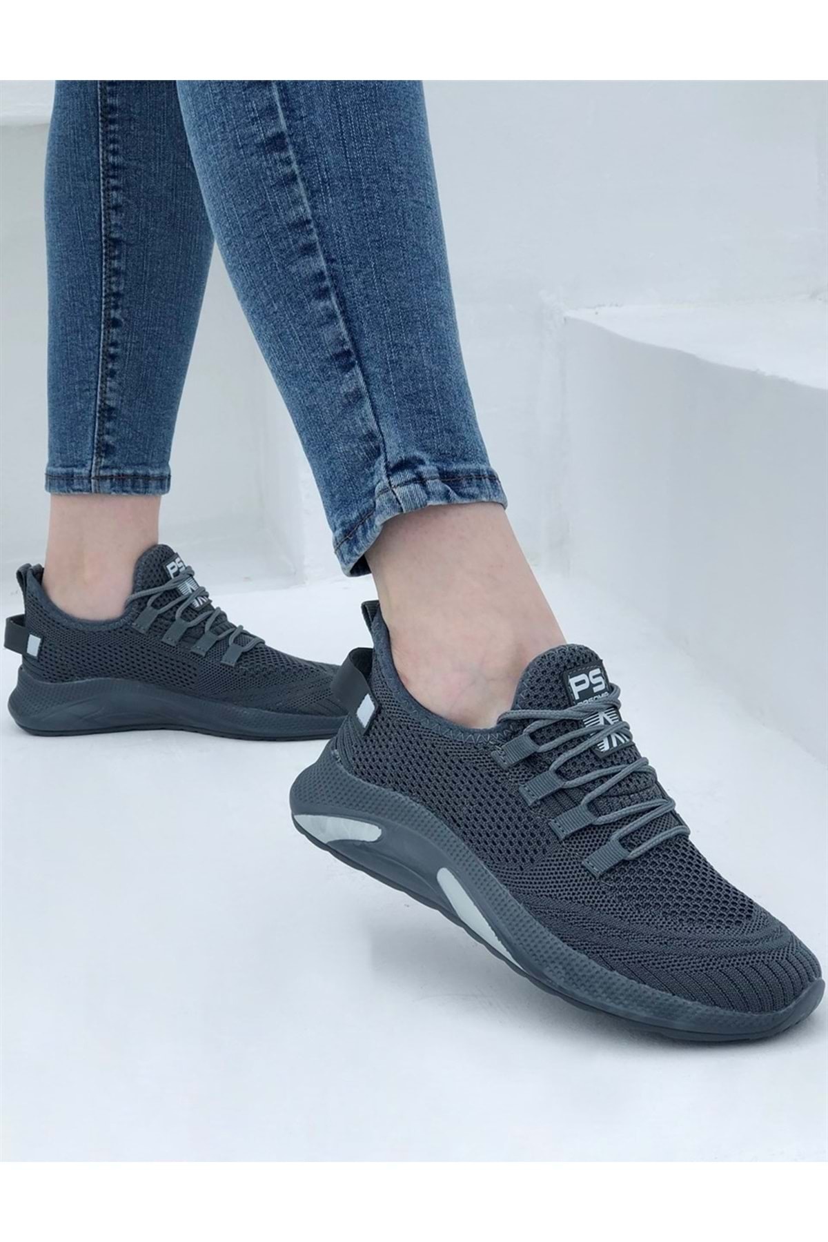 کفش ورزشی یونیسکس بافتنی Pasomia 062 Smoke Grey — رنگارنگ AST04235 — تصویر 3 از 5