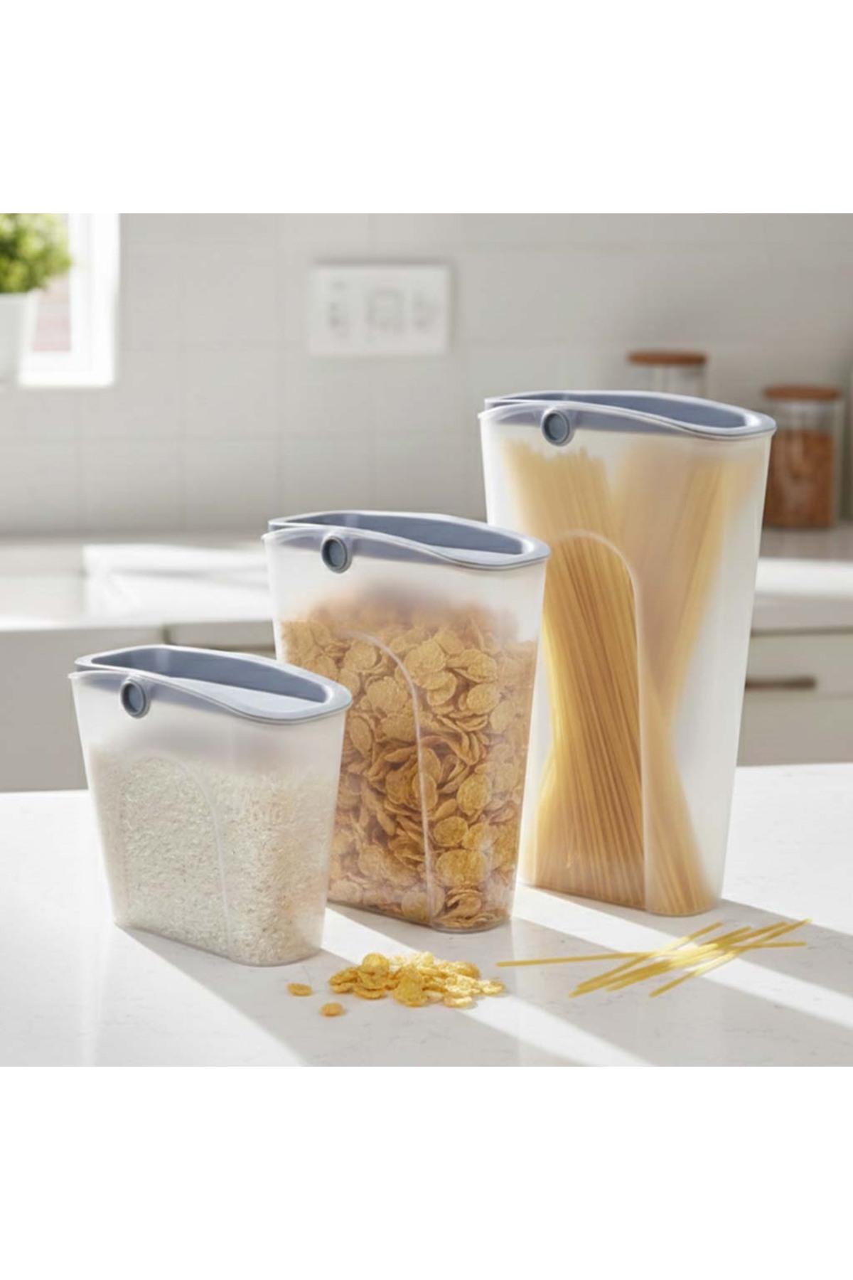 Kuru Gıda Saklama Kabı 1,35 L Bakliyat ve Erzak Kabı 12' li Set
