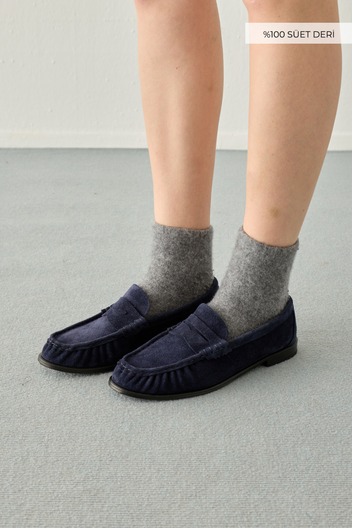 Jolamier Lacivert Süet Loafer Ayakkabı - Fiyatı