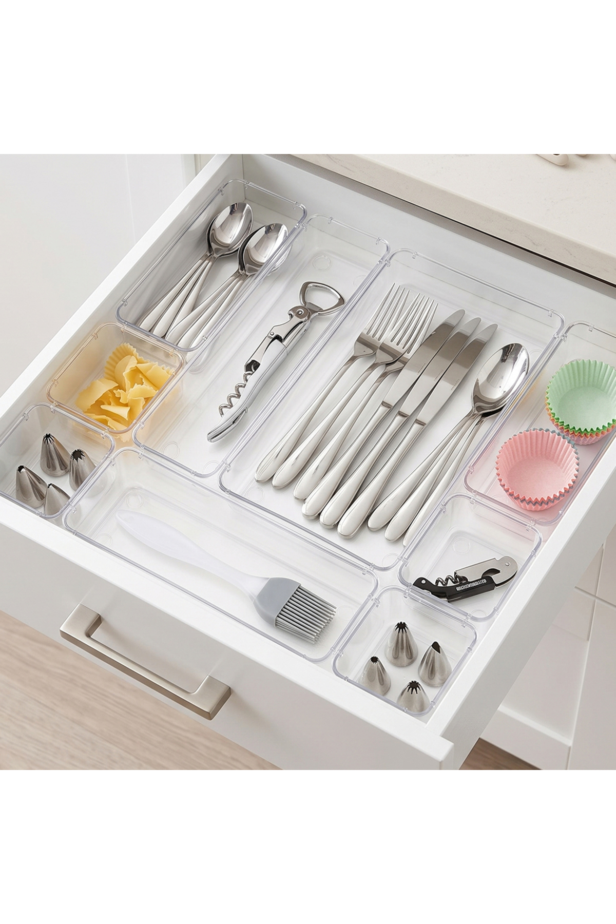 PET Şeffaf Bölmeli Düzenleyici Organizer 9 Parça