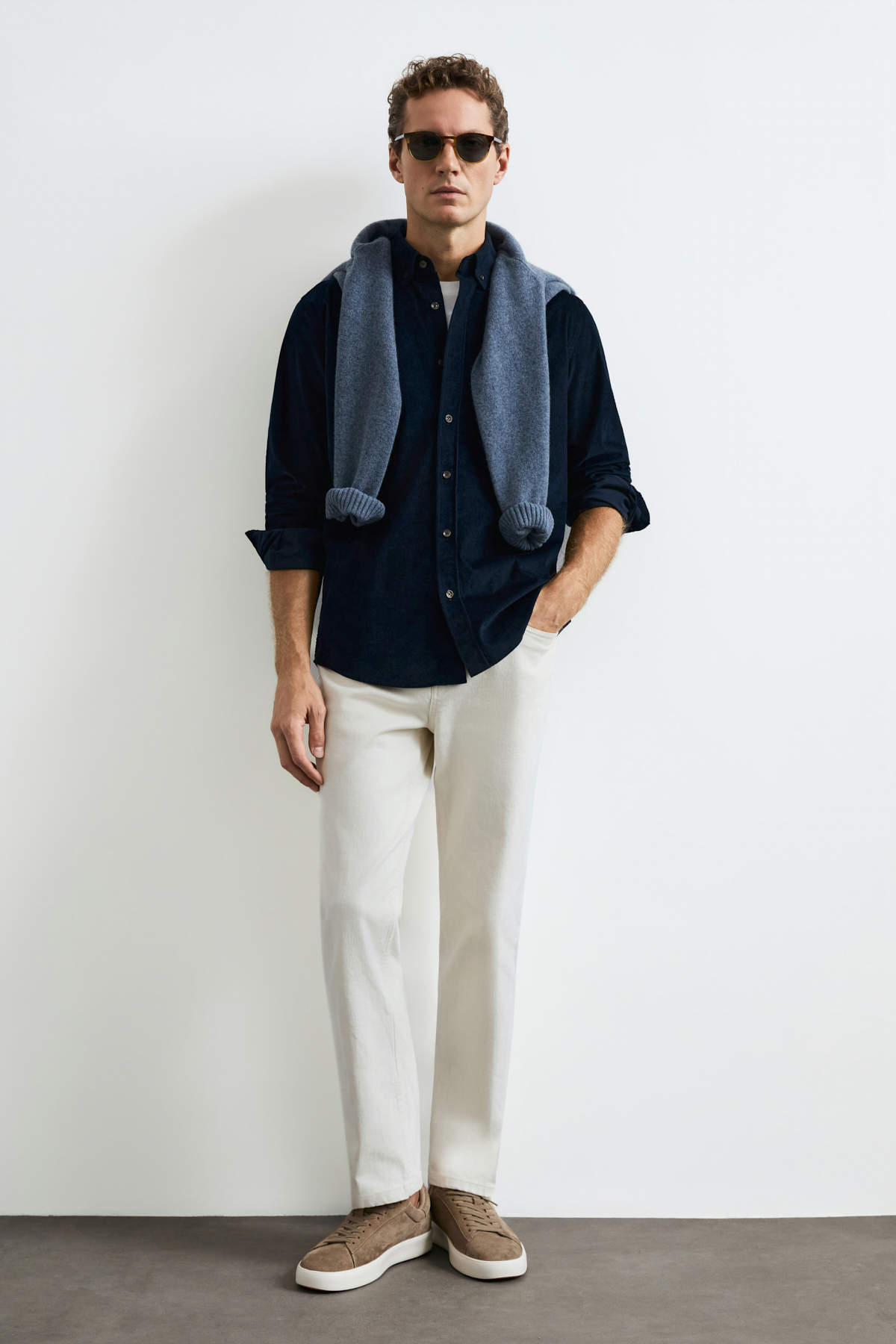لوفیان پیراهن مردانه Drew مدل Basic Fit Regular Blue