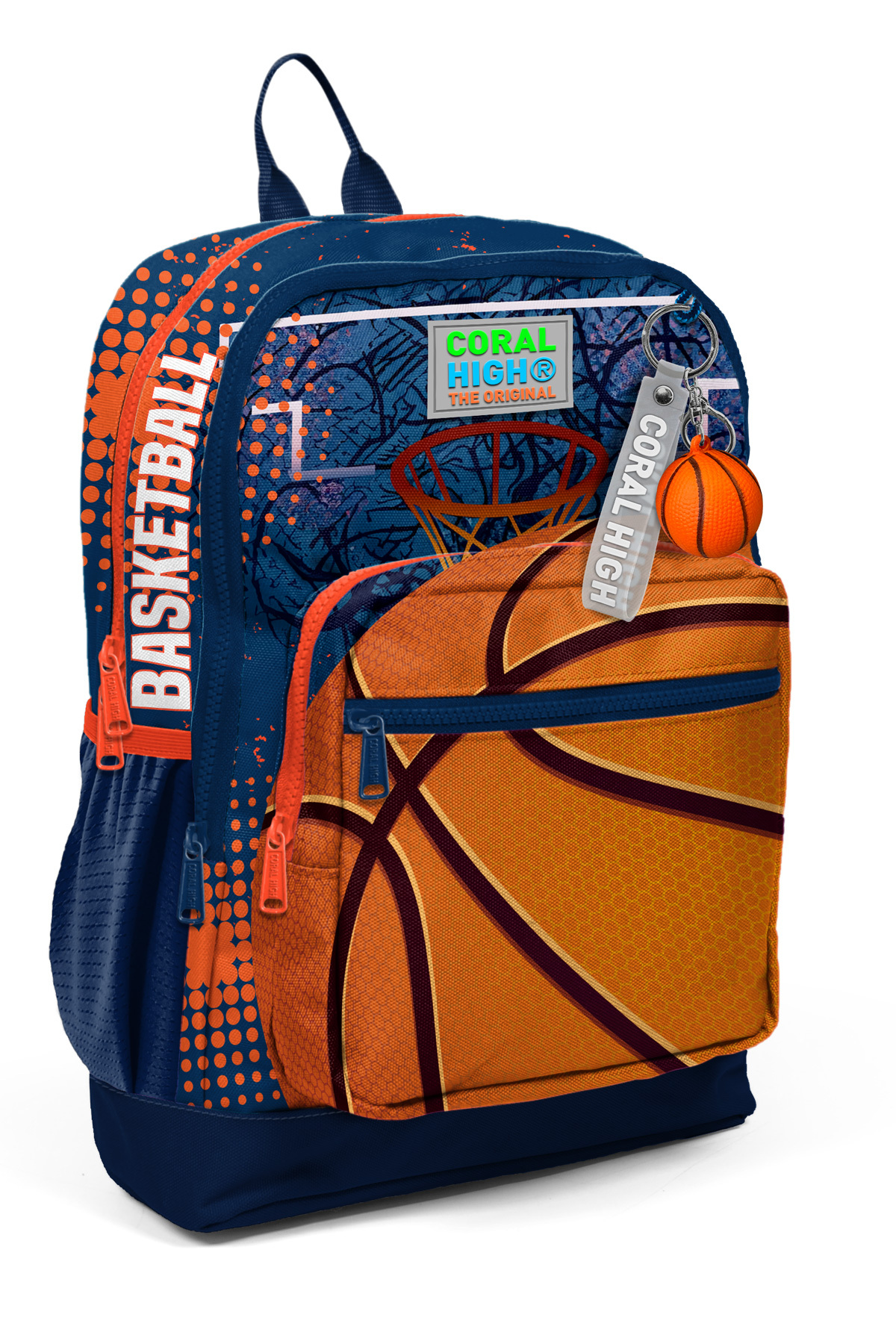Kids Turuncu Lacivert Basketbol Desenli Okul Sırt Çantası 23766