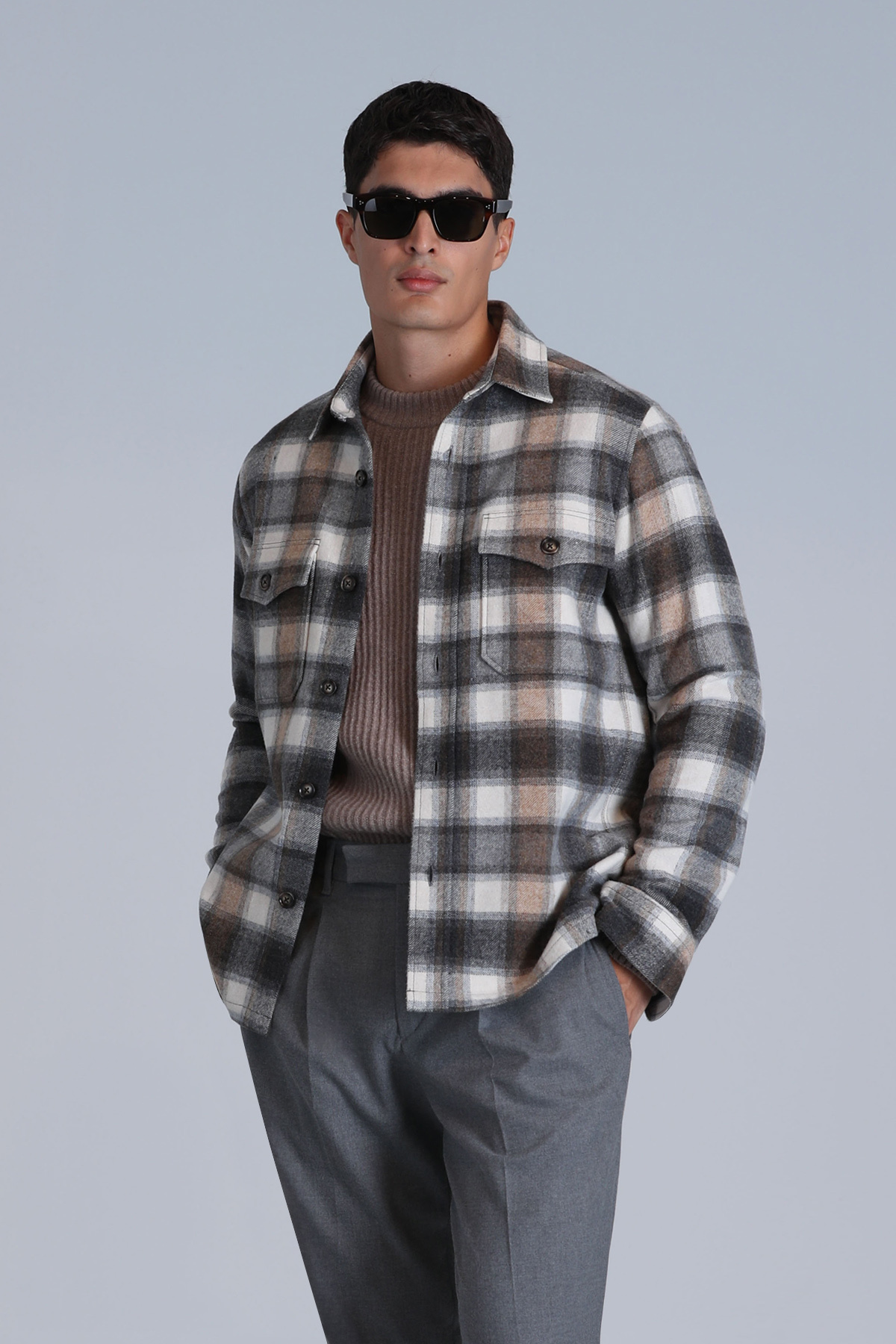 لوفیان پیراهن مردانه Fresher مدل Basic Slim Fit Sand