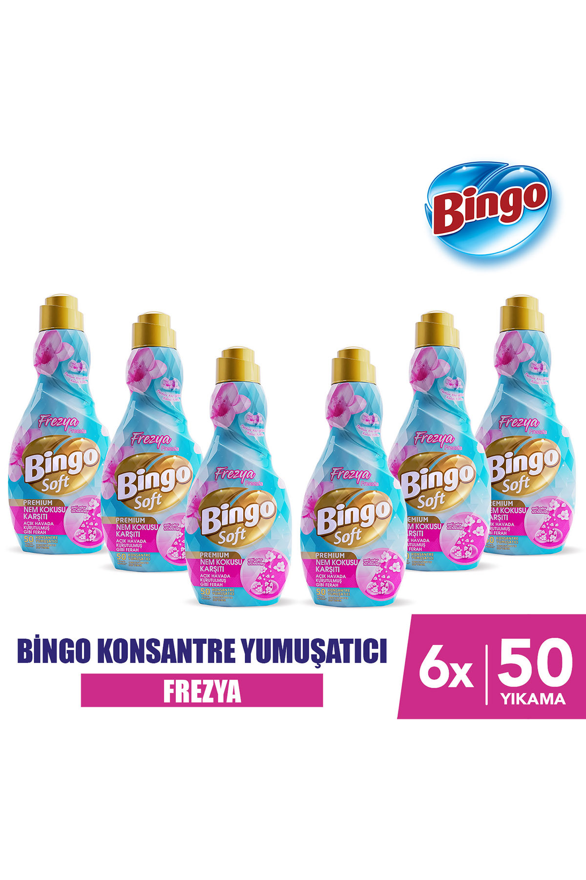Bingo Soft Konsantre Yumuşatıcı Nem Kokusu Karşıtı 1200MLX6