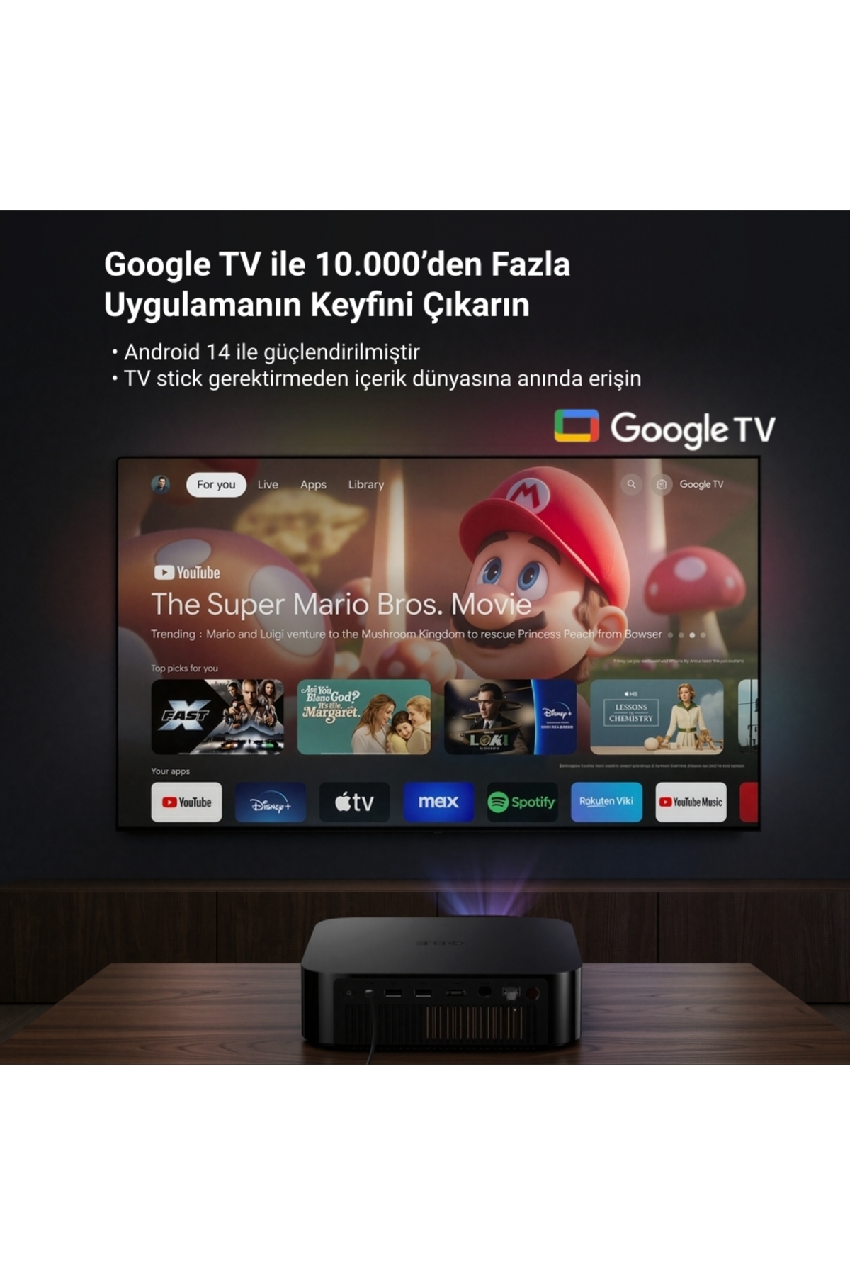پروژکتور هوشمند X7D Ultra DLP - کیفیت تصویر 1080P Full HD، 1200 لومن ISO، موتور اپتیک کامل، صدای Dolby