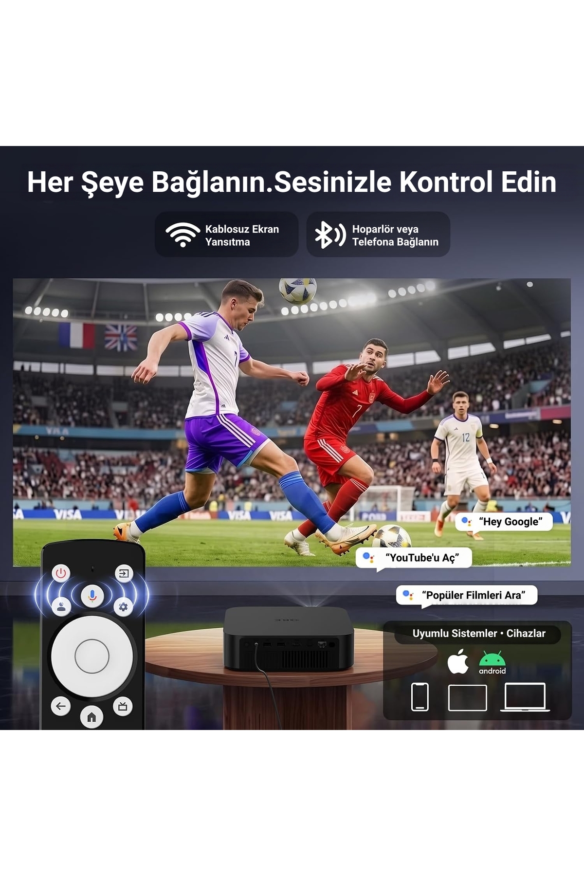 پروژکتور هوشمند X7D Ultra DLP - کیفیت تصویر 1080P Full HD، 1200 لومن ISO، موتور اپتیک کامل، صدای Dolby