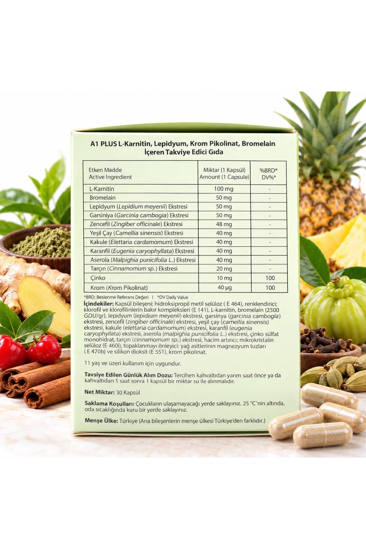 کپسول گیاهی L-carnitine Lepidium A1 PLUS - 30 عدد