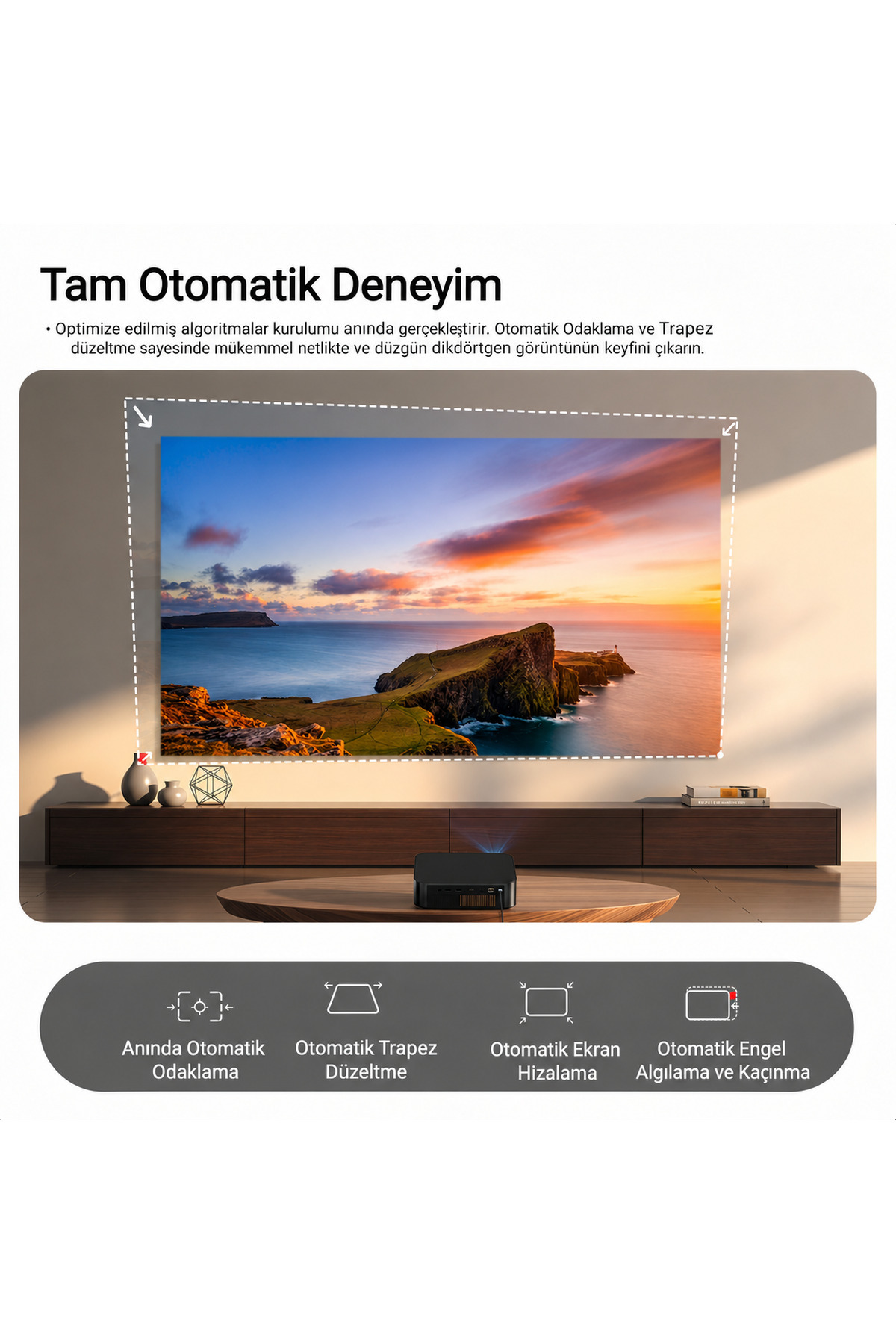 پروژکتور هوشمند X7D Ultra DLP - کیفیت تصویر 1080P Full HD، 1200 لومن ISO، موتور اپتیک کامل، صدای Dolby