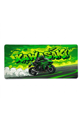 Aeronx KAWASAKI 30x70 Desenli Dijital Baskılı Oyuncu Mousepad XXL Kaymaz Tabanlı