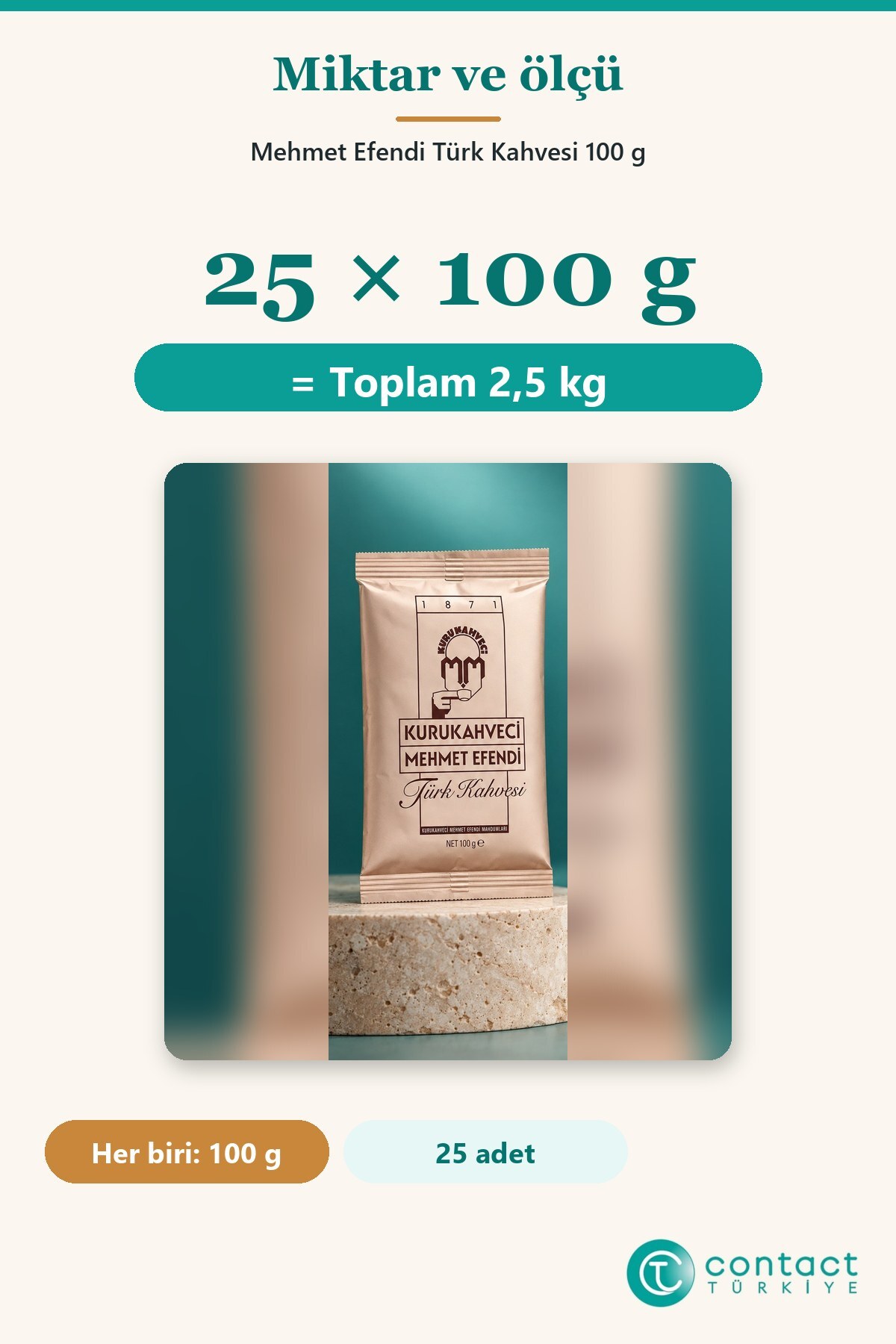 قهوه ترک کوروکاهوه‌جی 100 گرم بسته فویلی x 25 عدد (1 کارتن)