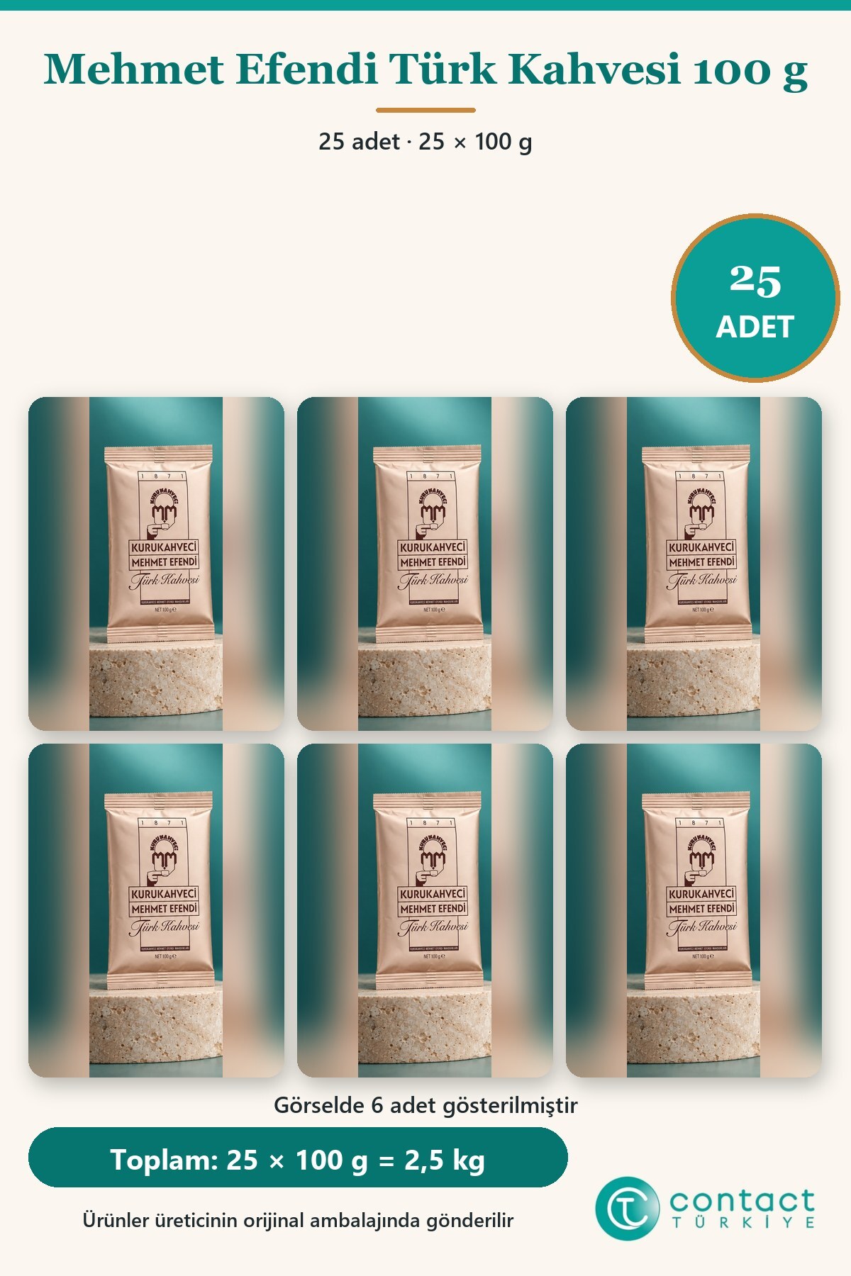 قهوه ترک کوروکاهوه‌جی 100 گرم بسته فویلی x 25 عدد (1 کارتن)