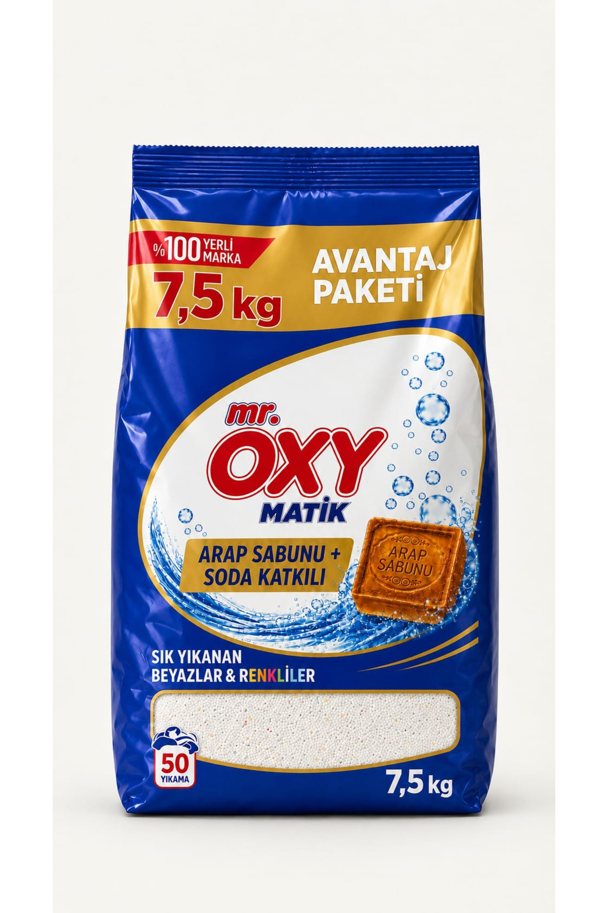 Mr.Oxy Arap Sabunu + Soda Katkılı Toz Deterjan Sık Yıkananlar 7,5 KG