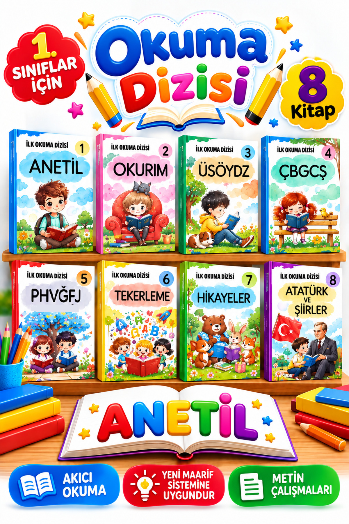 GÖNÜL YAYINCILIK 1.sınıf Kolay Ve Hızlı Okuma Seti Anetil Ilk Okuma