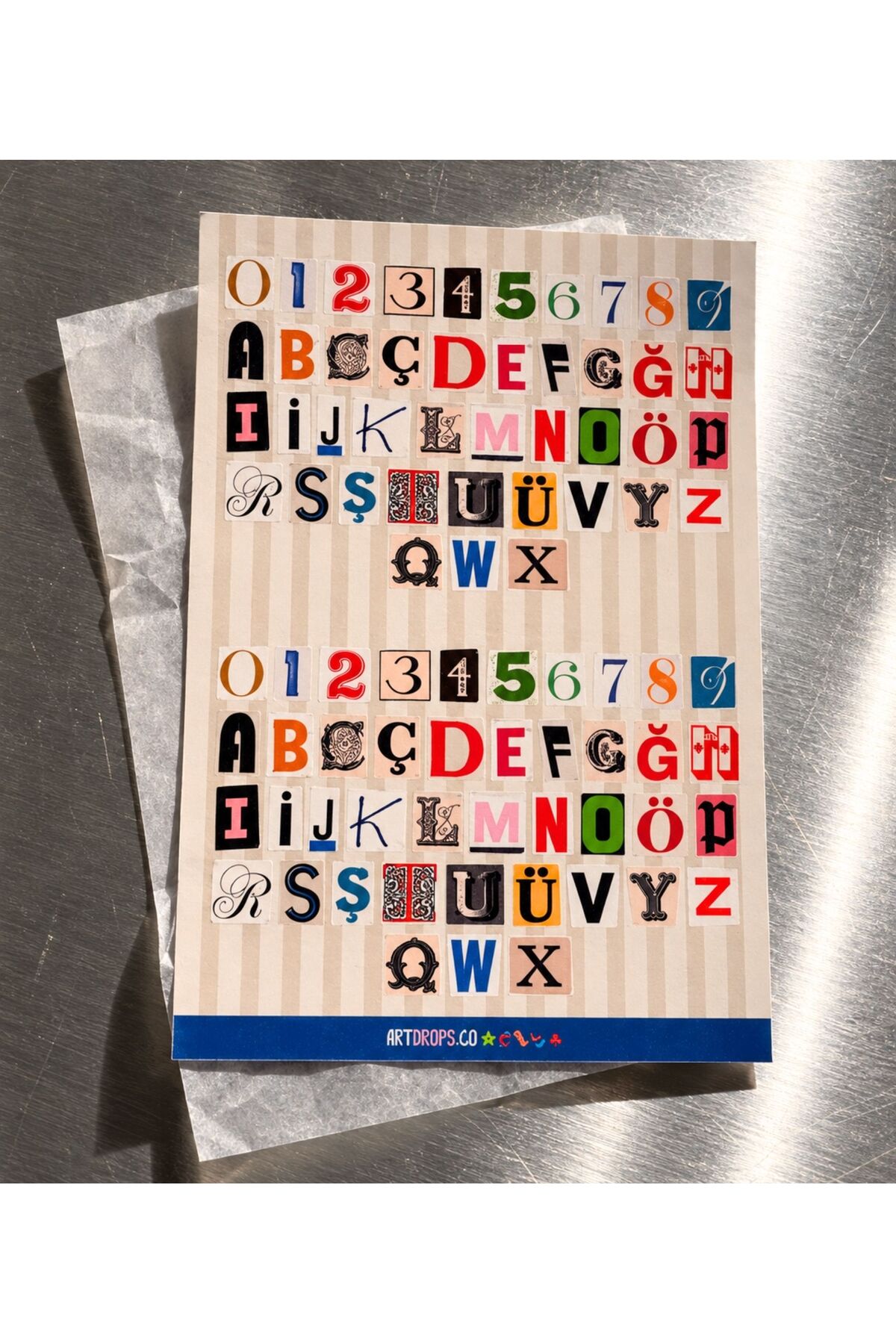 Alfabe Sticker Sheet, Renkli Harf ve Rakam Sticker Seti, Türkçe Karakterli Alfabe Etiketleri, Ajanda ve Journal Sticker, Scrapbook Dekoratif Etiket