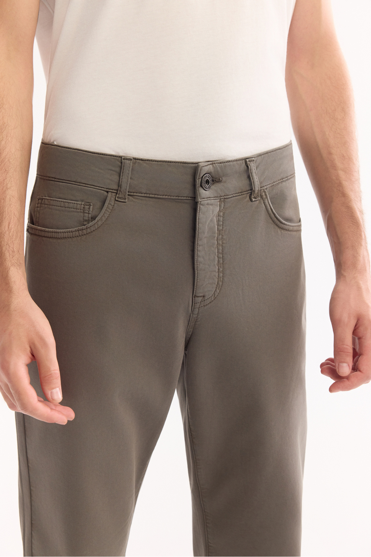 شلوار کتان مردانه خاکستری کلاسیک نازک با فیت اسلیم B003038