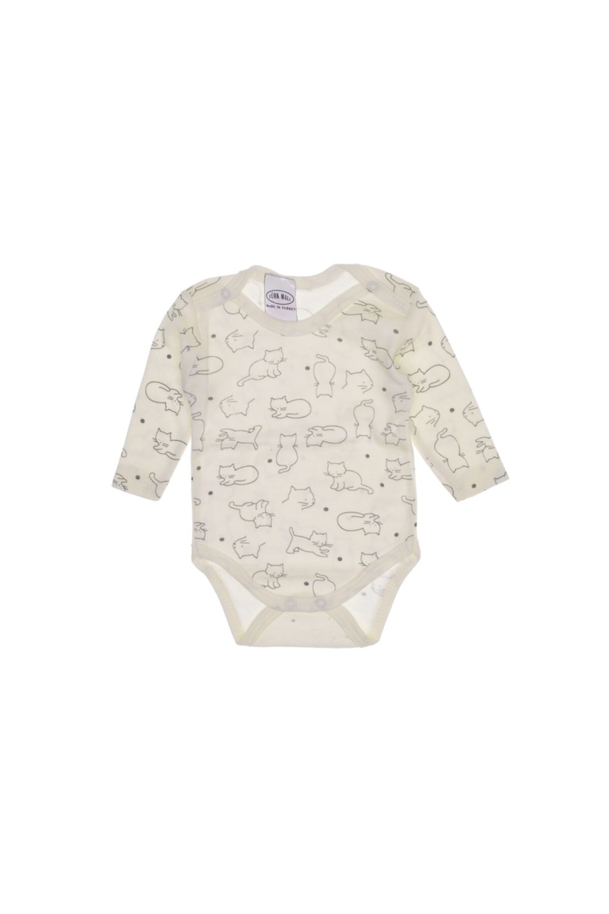 NAR TEKSTİL-Cat Printed Snap Bodysuit 1
