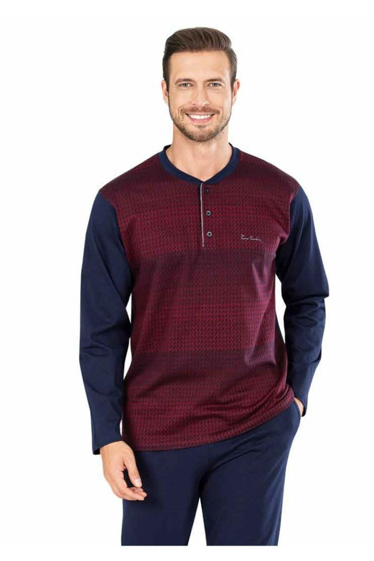 ست پیژامه مشکی مردانه 5464 ژاکارد 22k اورجینال Pierre Cardin
