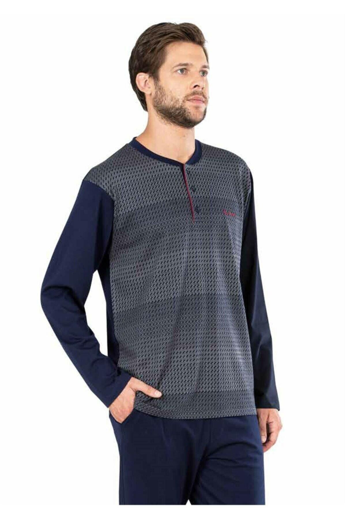 ست پیژامه مشکی مردانه 5464 ژاکارد 22k اورجینال Pierre Cardin