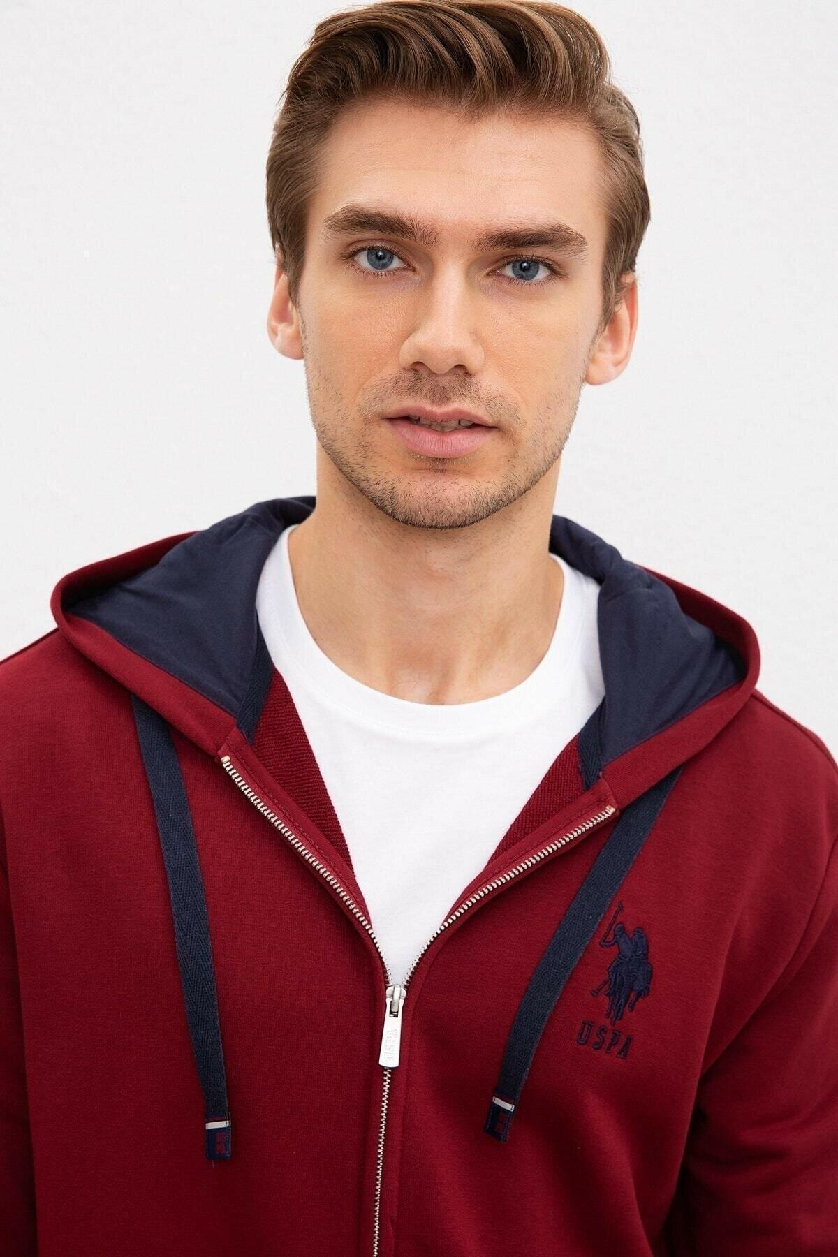 سویشرت مردانه بورگوندی یو اس پولو | G081SZ082.000.838898 اورجینال - تصویر 2