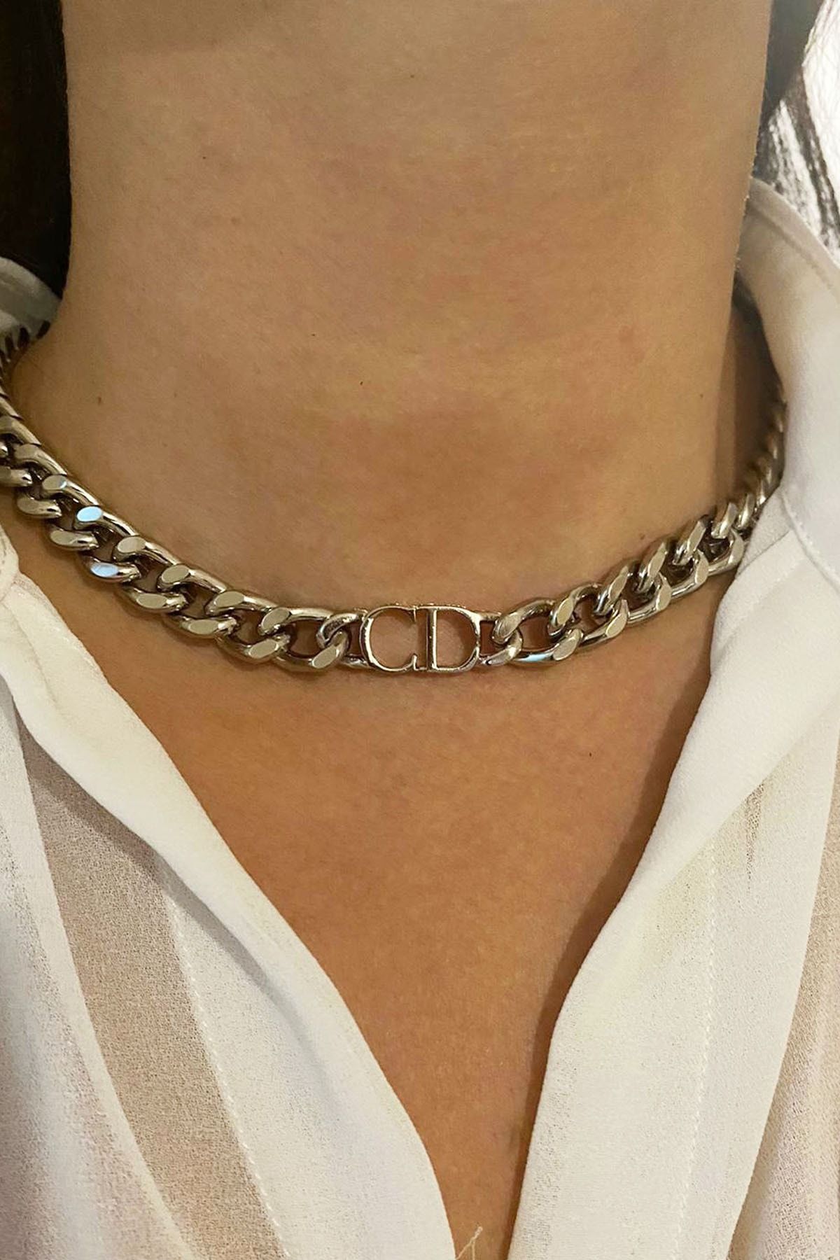 Dior thick chain necklace deals